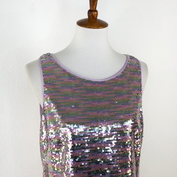 Vince Camuto Pink Sequin Sleeveless Sheath Dress - Picture 2 of 7